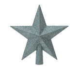 Decoris Shatterproof Star Tree Topper 20cm with Glitter - Blue Ice,